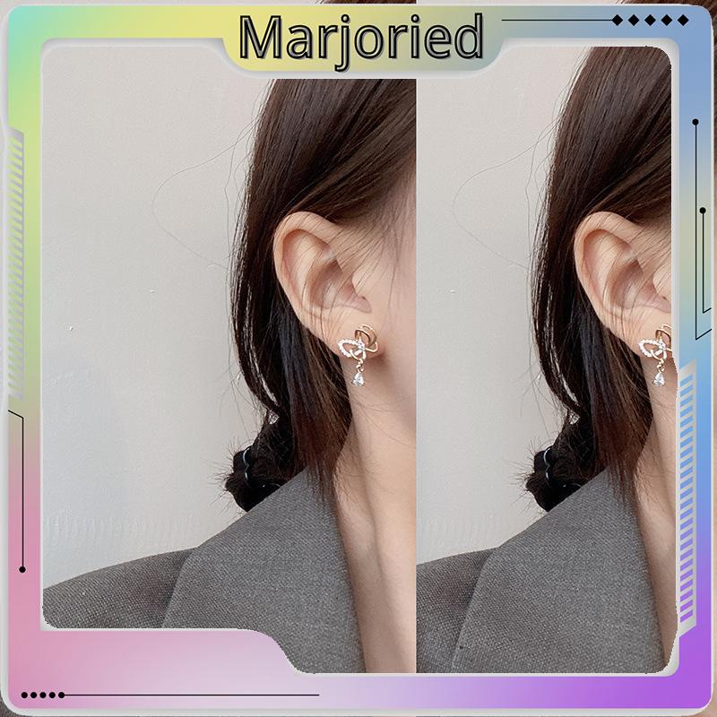 Gaya Korea Kupu-kupu Mutiara Kristal Anting-Anting Fashion Sederhana Anting Busur Elegan Perhiasan Aksesoris-MJD