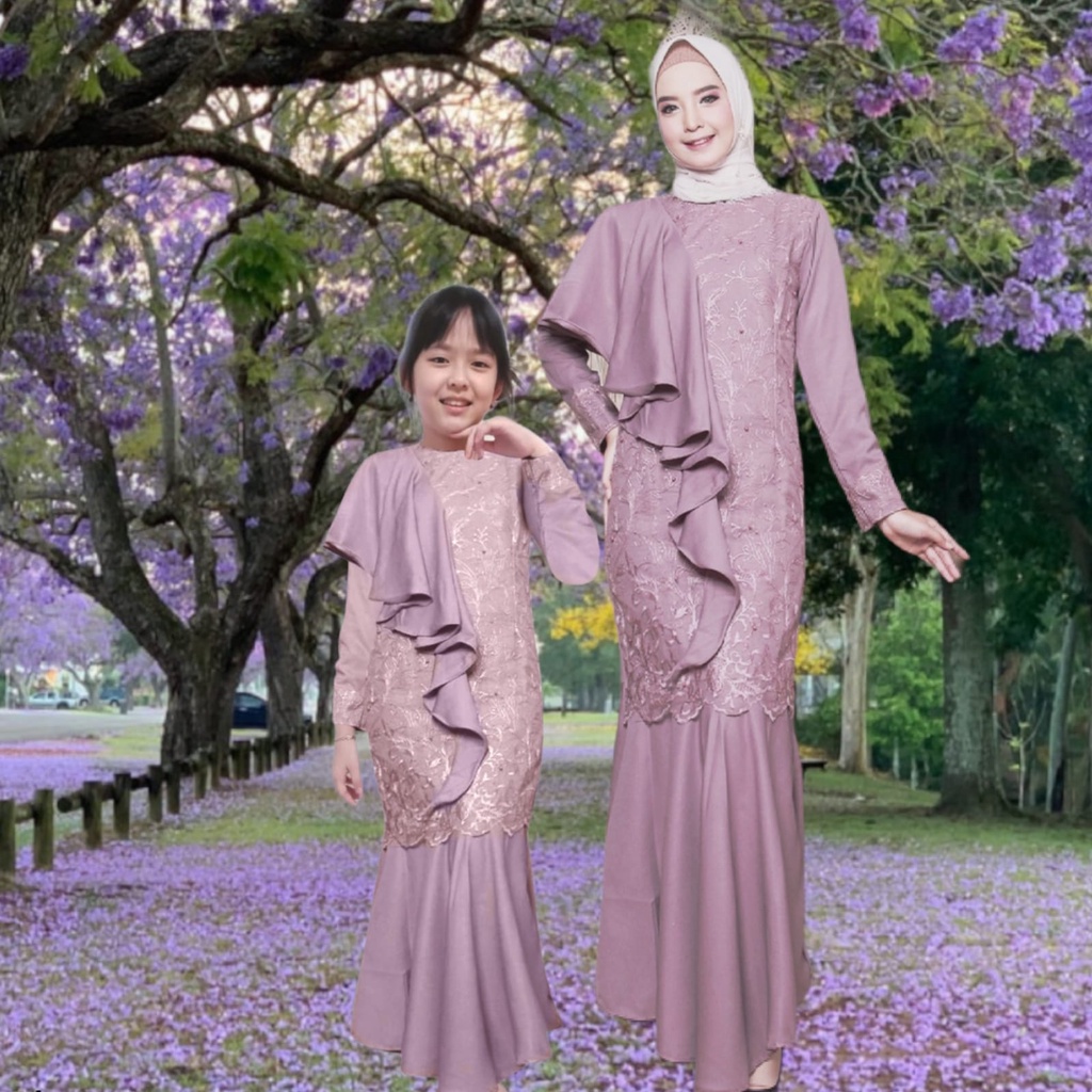 GAMIS PASANGAN SERAGAM IBU DAN ANAK TERBARU/SIZE/M/L/XL/XXL DRESS BRUKAT