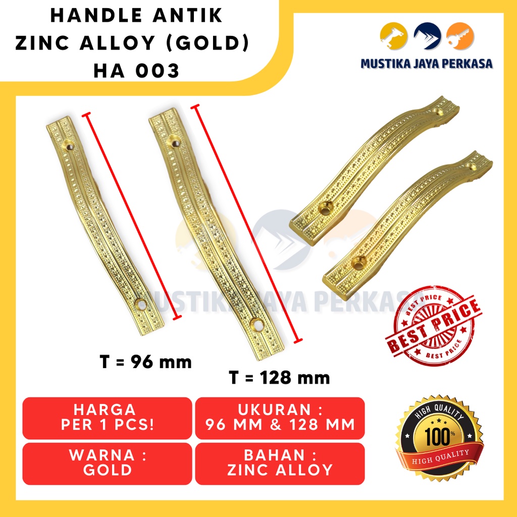 Handle Gagang Tarikan Handel Lemari Laci Antik Unik HA Antique Gold Si