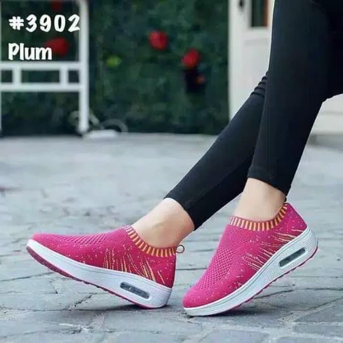 BEST SELLER HD SEPATU WANITA SLIP ON COMBI MURAH - HITAM, 37 