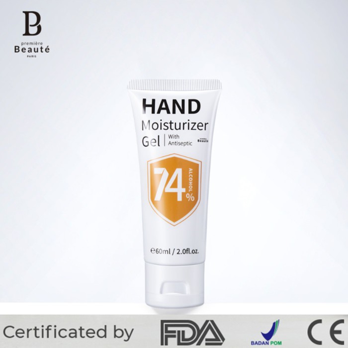 HAND MOISTURIZER / HAND SANITIZER GEL WITH ANTISEPTIC ALCOHOL 74% 60ML PREMIERE BEAUTE WANGI BANGET BOSSKU