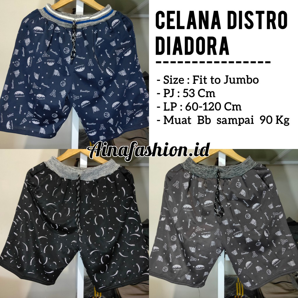 CELANA DISTRO DIADORA MOTIF -Celana Pendek Pria Motif Tebal