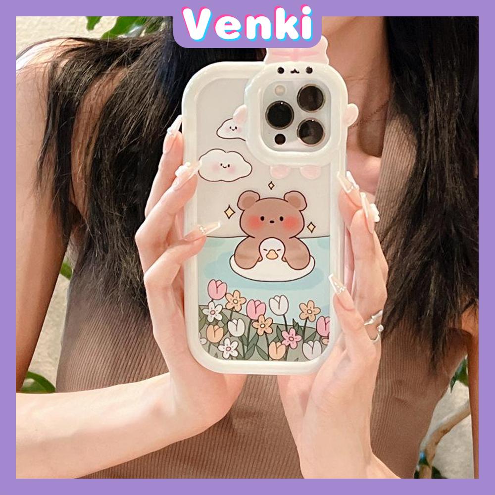 iPhone Case Silicone Soft Case Clear Case Airbag Shockproof Protection Camera Varnish Feel Bear Cartoon Cute Compatible For iPhone 11 Pro Max 13 Pro Max 12 Pro Max 7Plus xr XS Max