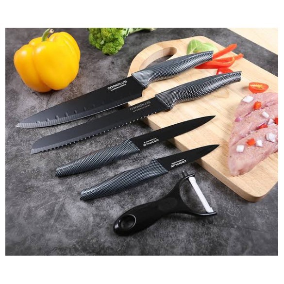 LocknLock Exclusive Cookplus Knife Set Black &amp; Pastel