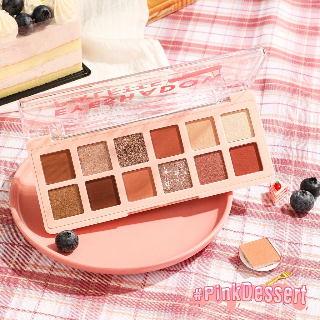 PINKFLASH Pink Dessert 12 Shades Eyeshadow Palette High Pigmented / Pinkflash Pro Touch Eyeshadow Palette