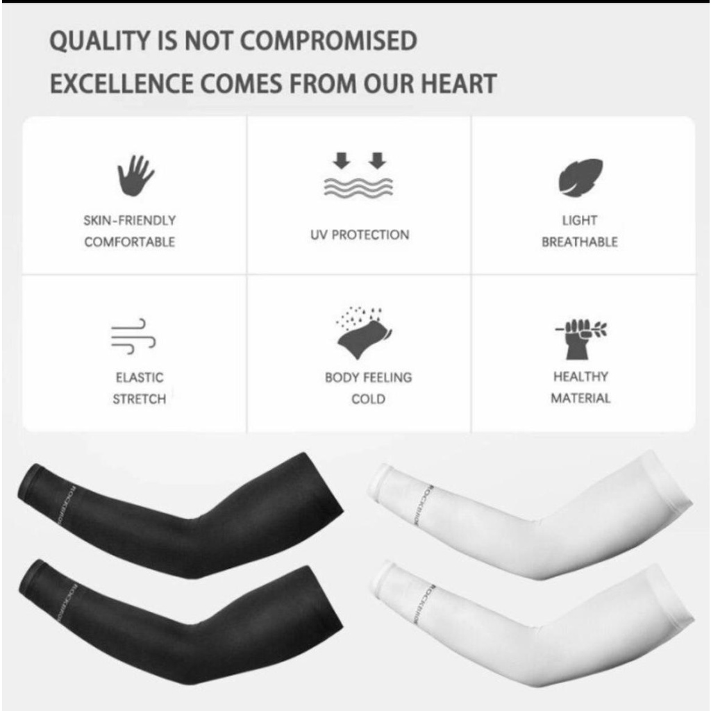 Manset Tangan Lengan Panjang Sepeda Olahraga Sun Block Slevee Rockbros Garansi Termurah-3