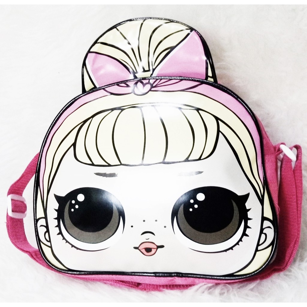 TK09 Tas Kulit/Kanvas Selempang Kepala Lol Slingbag Besar 26x23x8cm