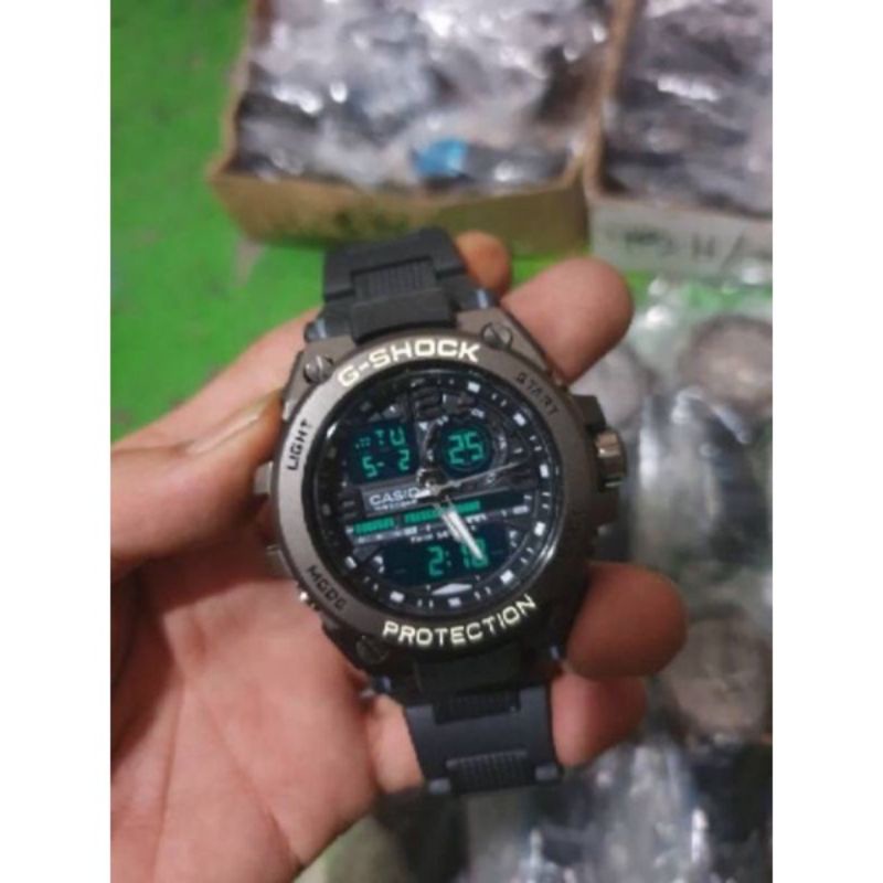 JAM TANGAN PRIA GSHOCK CASIO G SHOCK METAL RUBBER ANTI AIR MURAH DUAL TIME SPORT