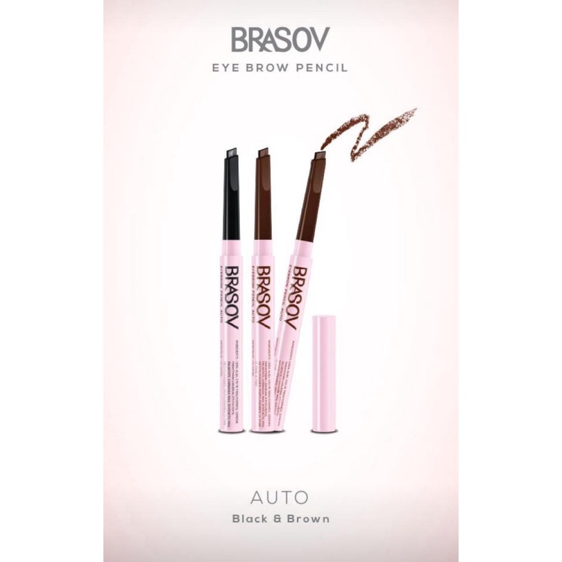 BRASOV EYEBROW PENCIL AUTOMATIC Type B / PENSIL ALIS PUTAR + SIKAT BPOM