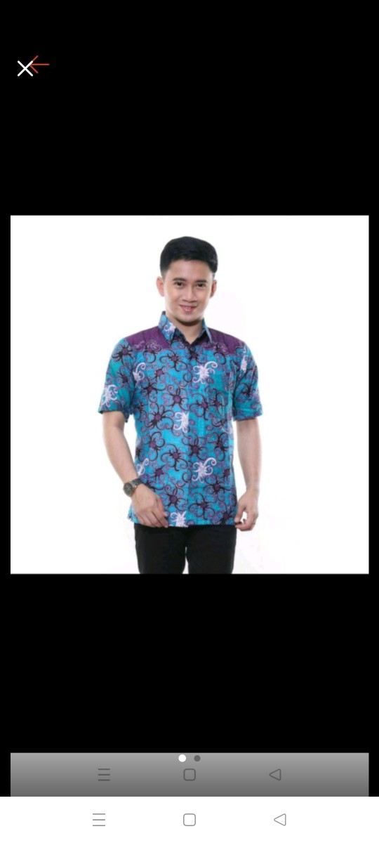 Risna Batik Hrb26 Kenongo Kemeja Hem Pendek Padi Pekalongan M L Xl Murah Keren Batik Pria Wajik Biru