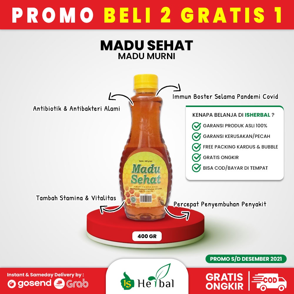 

[PROMO] Madu Sehat 400 gr – Madu Murni Asli Original 100%