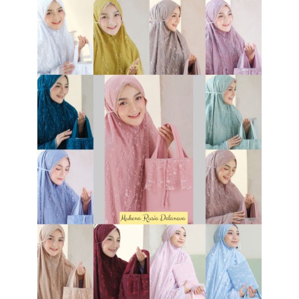 [COD BISA] READY STOK Mukenah Rusia by dalanova Anak Dewasa Mewah Tulle Tille Mukena lux premium