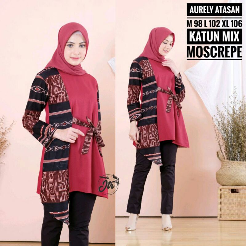 Atasan aurely | kombinasi batik| blouse batik tunik kombinasi batik