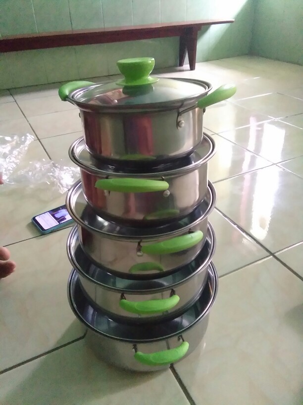Panci Set 5 Susun Tutup Kaca / Panci Susun Tutup Kaca