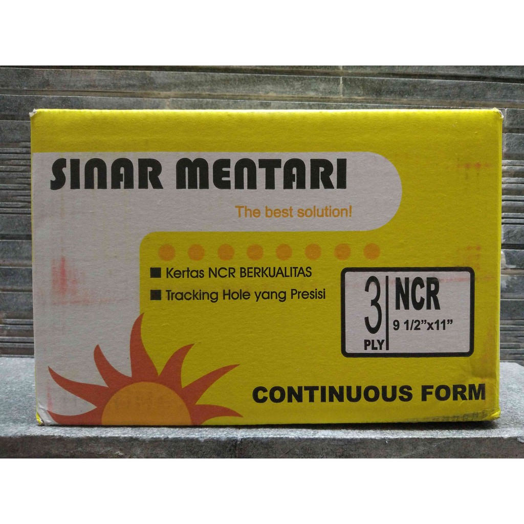 

Continuous Form Sinar Mentari 3ply Ukuran 9,5" x 11" Rangkap 3