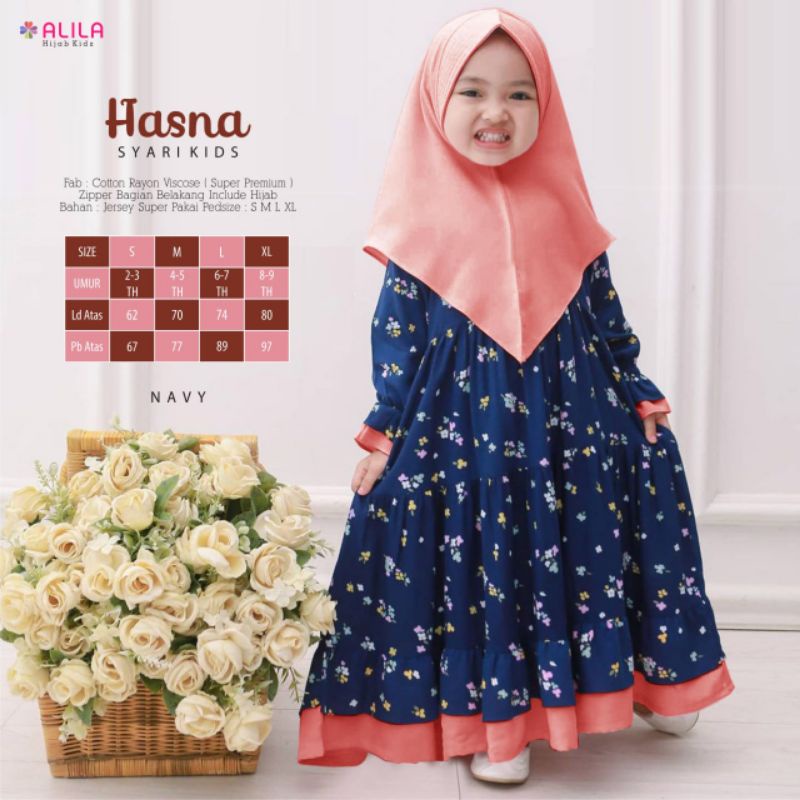 HASNA SYARI KIDS by Alila / gamis anak / gamis kids / Dress kids / Pakaian muslim