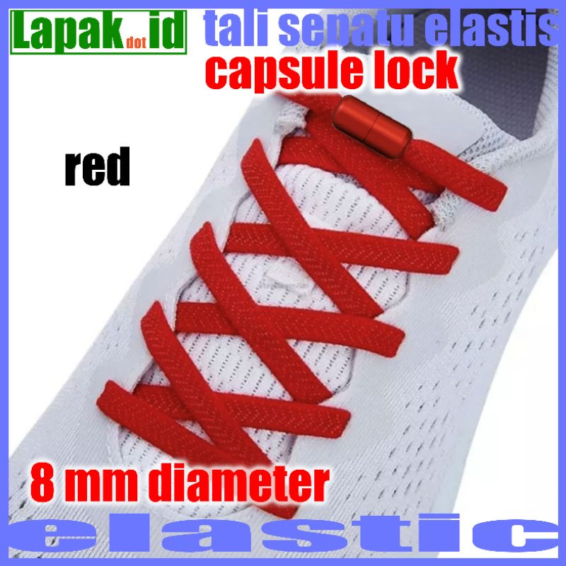 elastic shoelace model flat lebar dengan color lock capsule