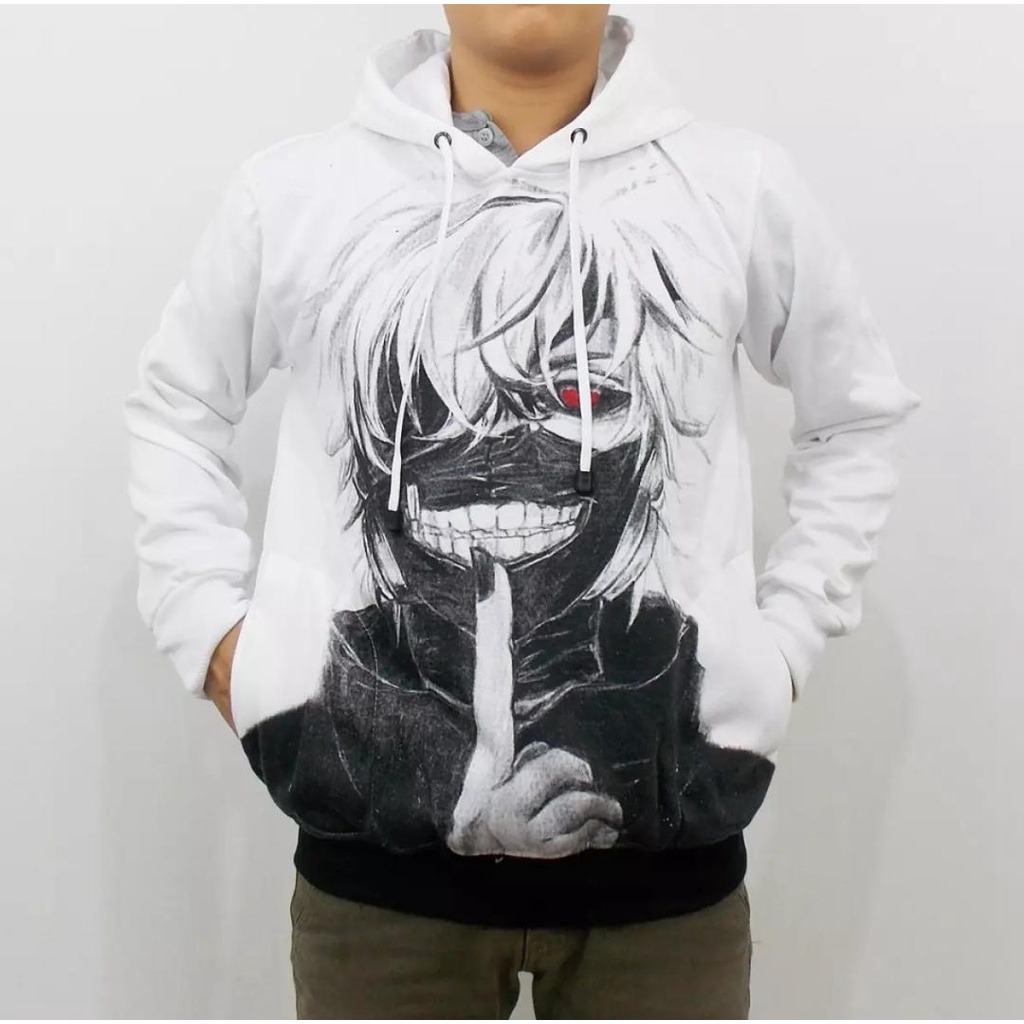 Sweater hoodie anak cowok kaneki / Sweater Hoodie Anime Jepang Anak Usia 6-11 Tahun Dan Dewasa / Jaket Anime Kaneki Tokyo Ghoul / Jaket hoodie anime tokyo ghoul kaneki anak cod