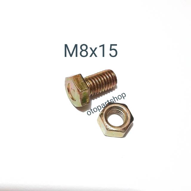 Baut Mur M8x15 ( baut 12 panjang 1,5cm )