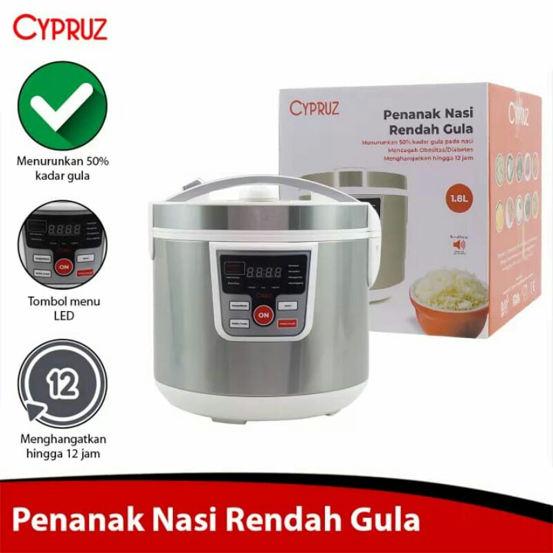 CYPRUZ RICE COOKER LOW SUGAR RC 0508  FOOD GRADE 1,8 LITER