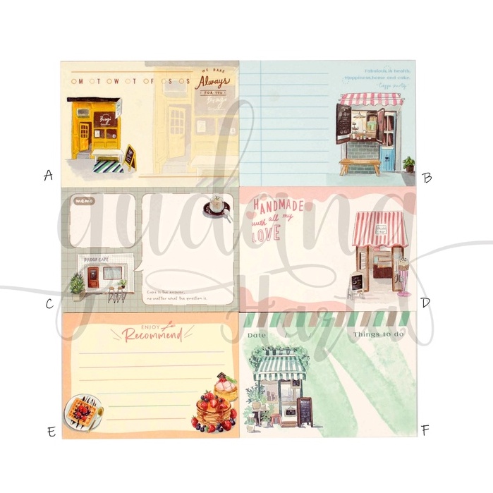 Memo Favourite Vintage Cafe Mmeopad Motif Kafe DIY GH 301215