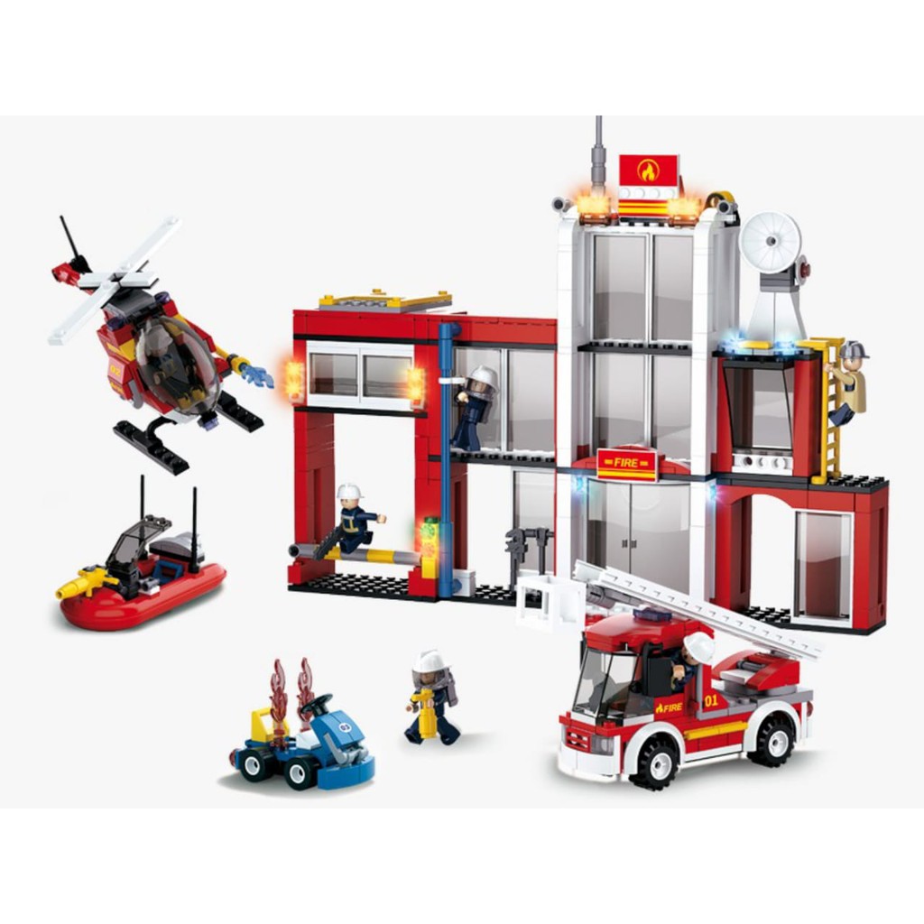 Sluban Fire Station B0631 Playset / Mainan Bricks Anak