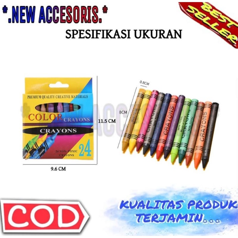 

Peralatan Gambar Lukis Isi 24 Alat Lukis Crayon Krayon / Pastel Crayon Set