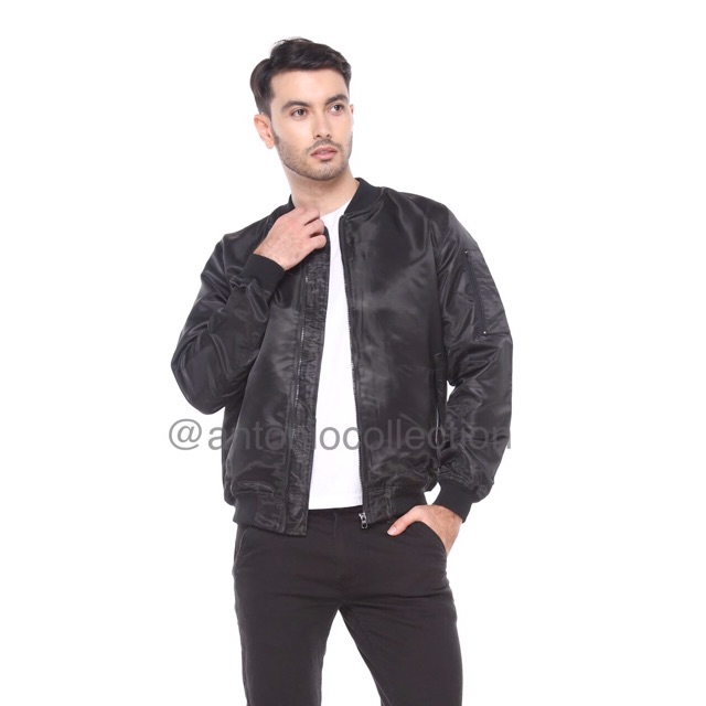 Jaket Bomber Pria Hitam / Jaket Motor Touring / Jaket Kerja / Jaket Gunung