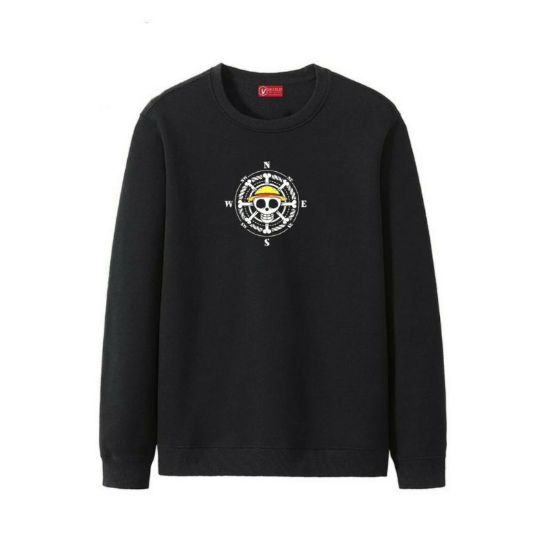Sweater polos motif murah cowok cewek HITAM switter oblong basic unisex keren