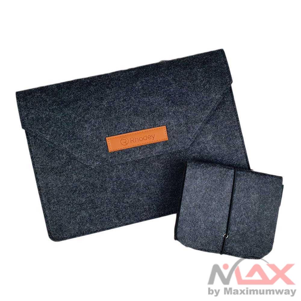 Rhodey Sarung Laptop dengan dompet Charger Sleeve Case Laptop with Pouch 15 Inch 13 inch Laptop Universal kantong Laptop pelindung notebook cover laptop Notebook Case Lightweight Laptop Bag Cotton Anti-scratch Simple 13 Inch Notebook Sleeve Case Power