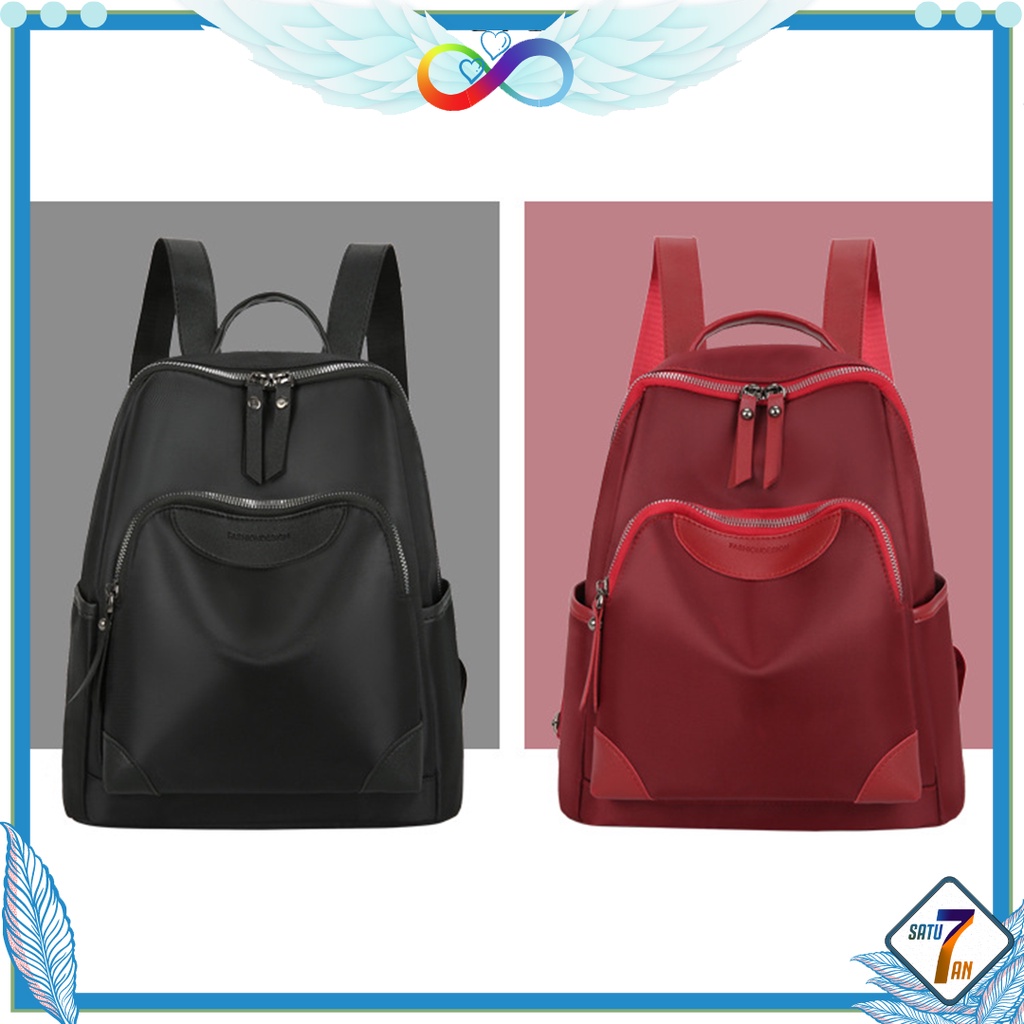 Satu7an T245 Tas Ransel Wanita Fashion Korea Style Tas Punggung Cewek Kantor Kerja Sekolah Kuliah Outdoor Trendy Backpack Women Nilon