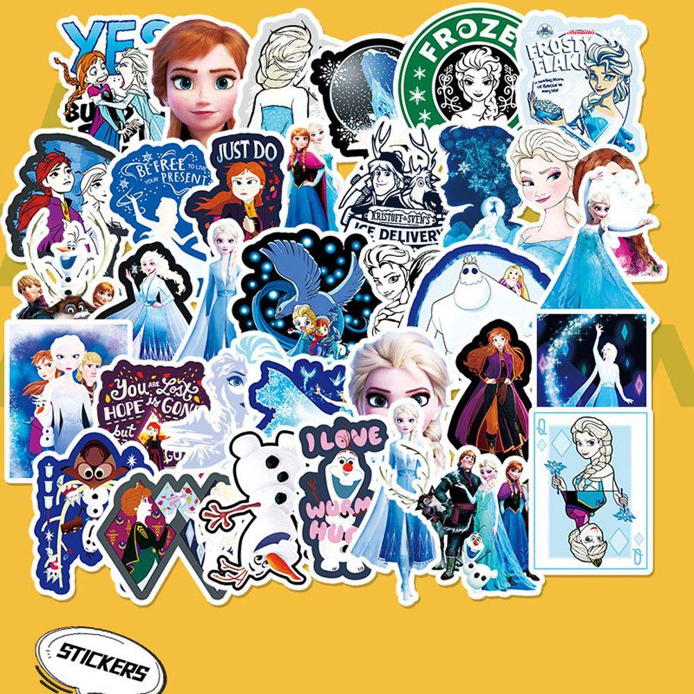 Agustinina Frozen Stiker DIY Label Kartun Anime Klasik Gitar Motor Bagasi Frozen Skateboard Animel Stickers