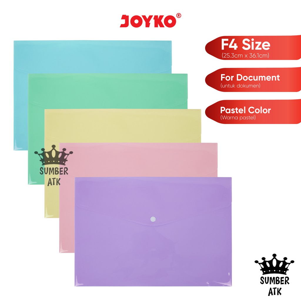 

Map Kancing Plastik Data Bag Tas Joyko DBG-108 Pastel Color