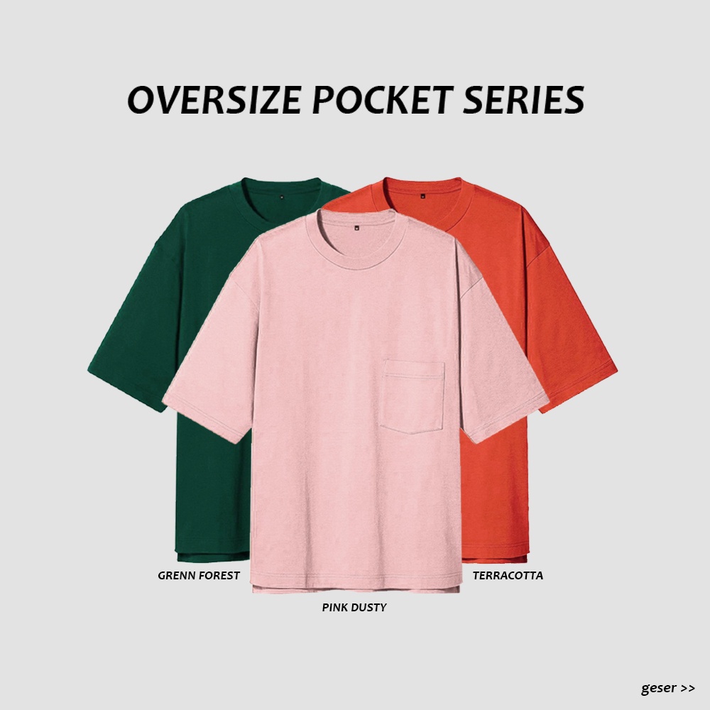 Kaos Polos Oversize Pocket Black Solid - Kaos Oversize Polos Hitam Solid | Fabric and Basic