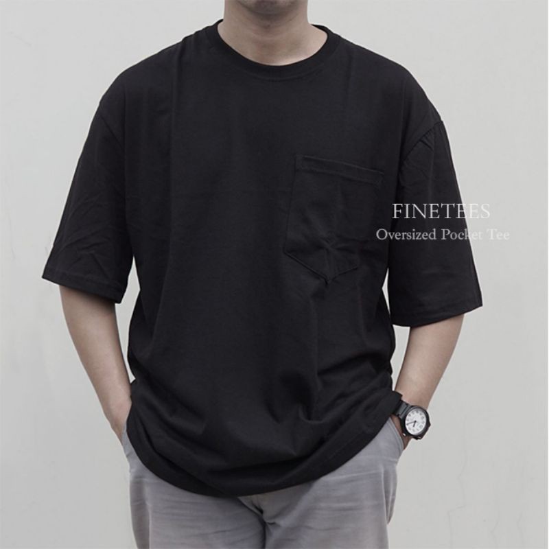 Fine Kaos  Oversize  Oversized  Tshirt Pocket Pria Wanita 