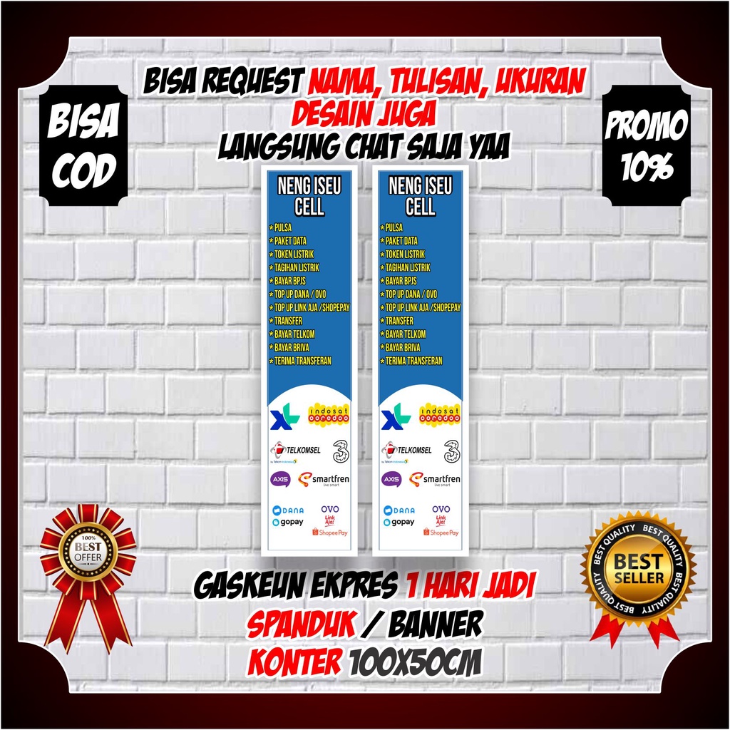 Cetak Spanduk Banner Usaha Konter Banner Toko Pulsa Token Listrik Berkualitas