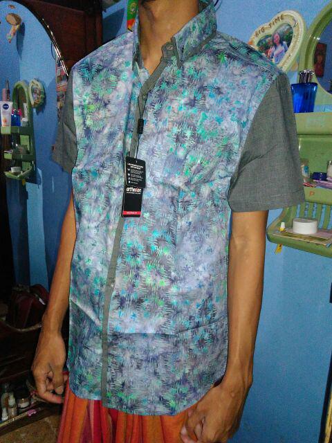 [arthesian] Kemeja Batik Pria  - Criss Cross Batik Cap