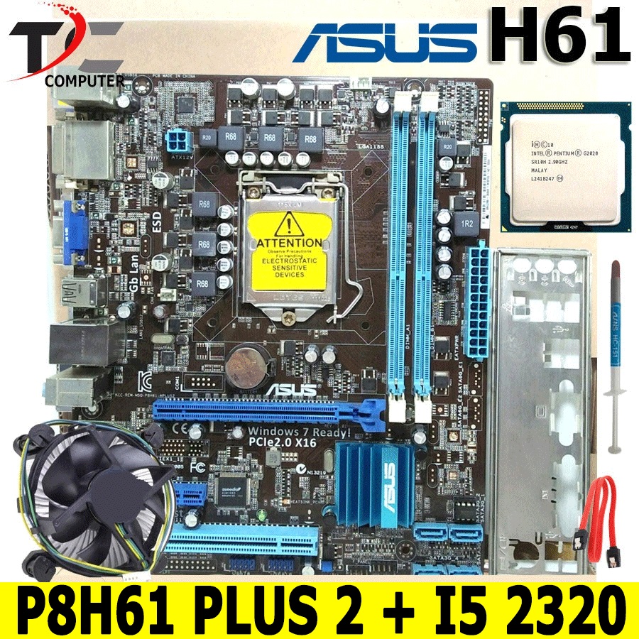 Paketan Mainboard / mobo Intel LGA 1155 H61 Dengan Processor i5 2320