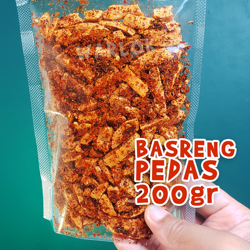 Jual Basreng Kering Pedas Daun Jeruk Berat 200gr Stik Basreng Daun