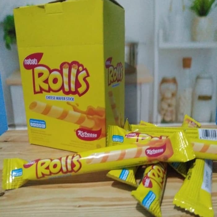 Nabati Rolls Cheese / Keju Wafer Stick isi 20 pcs @ 6 gr - (HARGA 1 BOX)