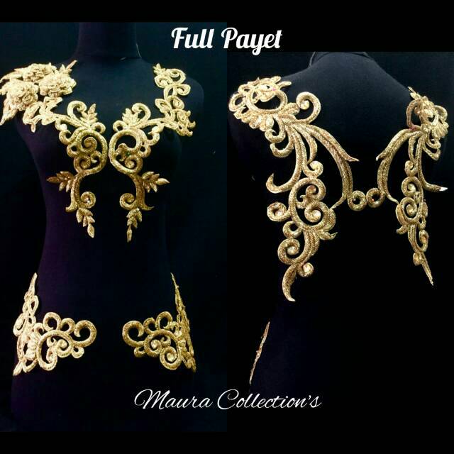 Renda Bordir Kerah Jedar Full Payet