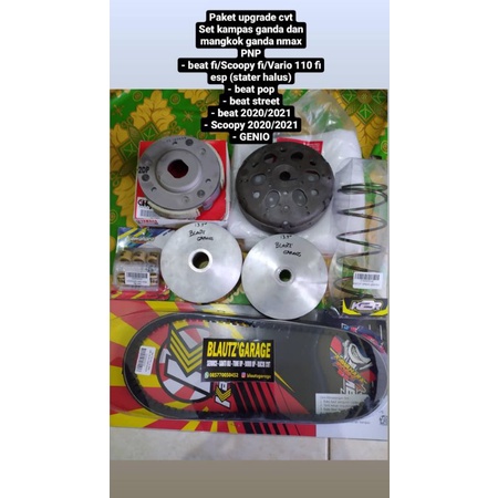 Paket upgrade cvt Genio, beat 2020/2021, Scoopy 2021
