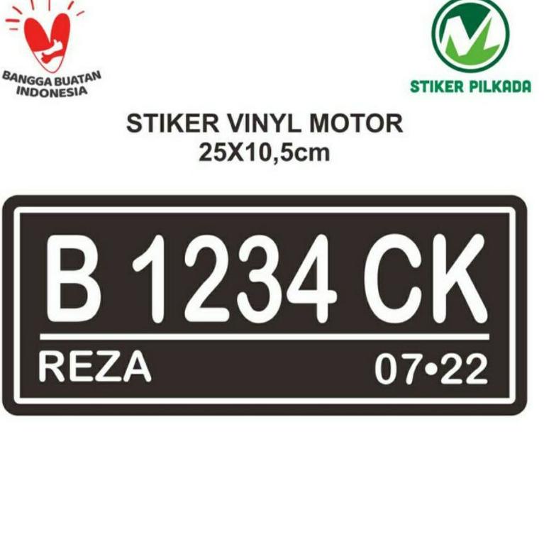 Jual STIKER PLAT NOMOR MOTOR 25x10,5CM V61L | Shopee Indonesia