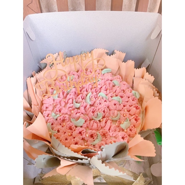 

Flower Bouquet Cake free kardus cantik topper birthday anniversary