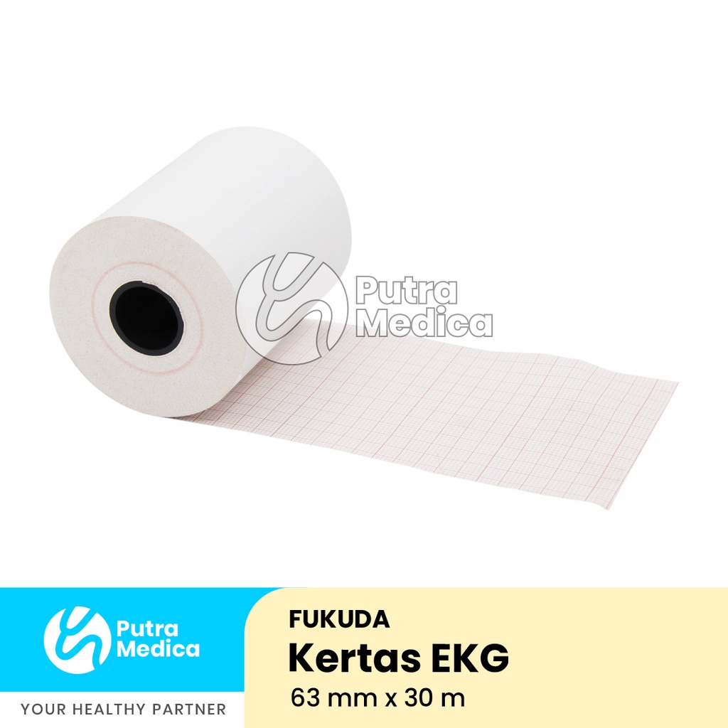 Fukuda Kertas EKG ECG Roll 63mm x 30m / Elektrokardiografi Card / ECG Paper