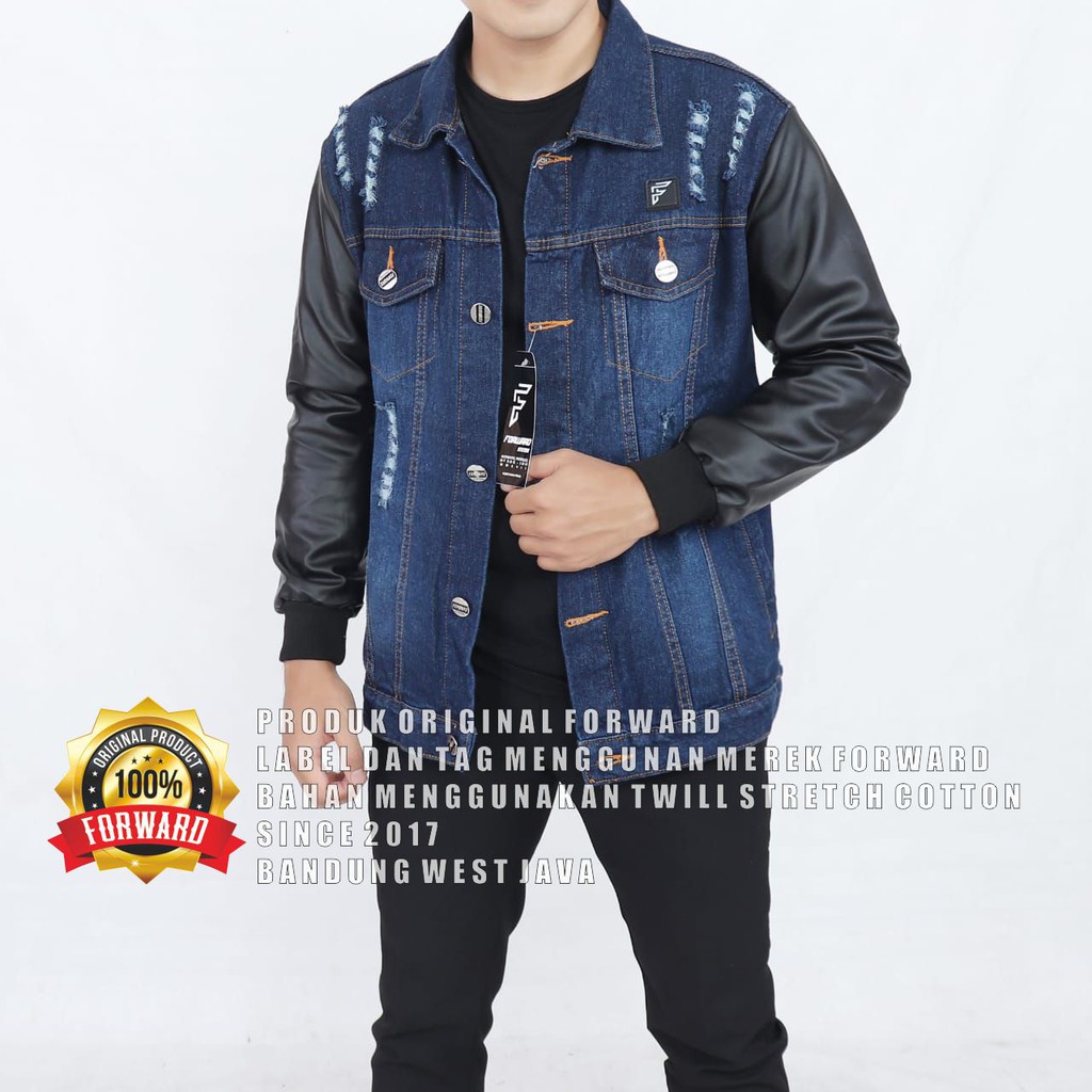 Jaket Jeans Denim Pria / Jaket kulit Pria Forward System