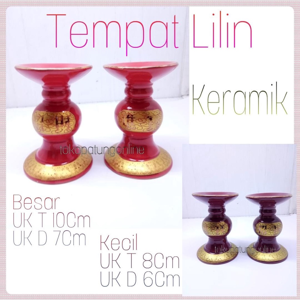 Tempat Kaki Lilin Keramik Merah T010