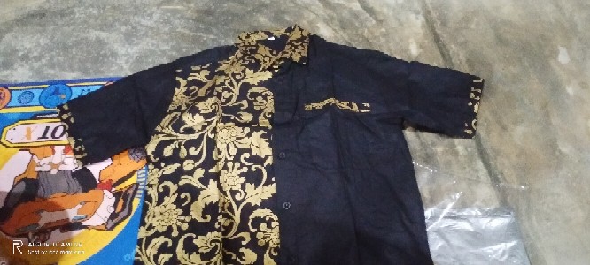 Flash Sale Batik Modern Original | Batik Pria Motif Hitam Manis Lengan Pendek Asli