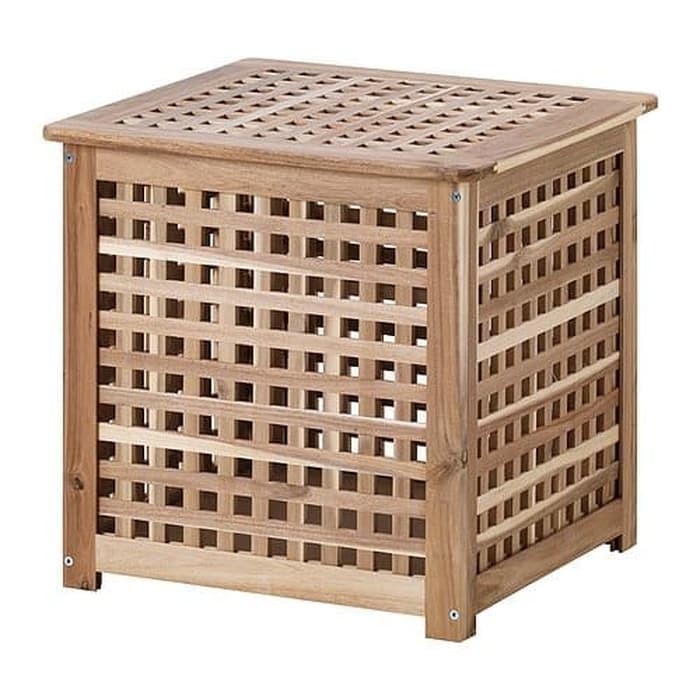 Hol Meja Samping Kayu Akasia Dg Ruang Penyimpanan Side Table 50x50Cm
