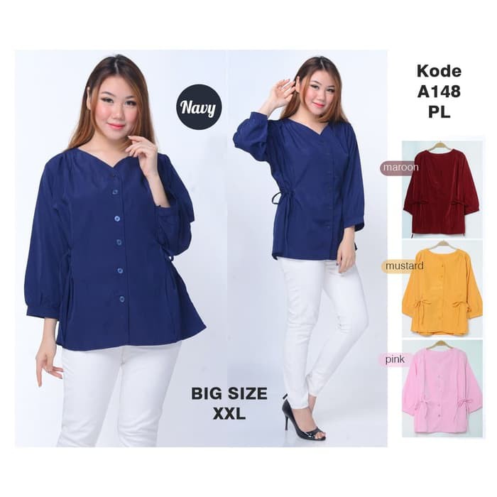 BAJU ATASAN WANITA BIG SIZE BAJU KERJA KEMEJA KERJA JUMBO BLOUSE JUMBO DISKON